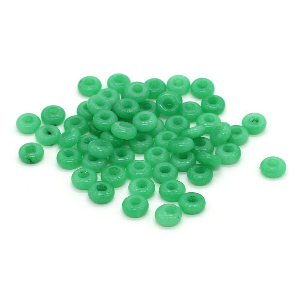 3168 30 Pcs Natural Stone Bead Ring Stone Malay Jade Stone charms